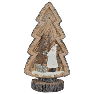 LED Lighted Rustic Glitter Christmas Tree with Winter Scene - 20"