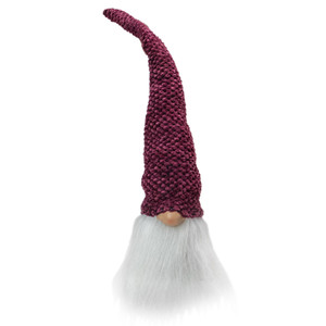 Gnome Head Christmas Decoration - 15" - Purple Plum and White