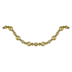 6’ Vegas Gold 3-Finish Shatterproof Ball Christmas Garland