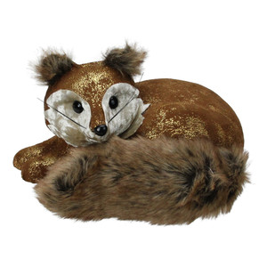 Laying Fox Christmas Figure - 16.5” - Brown