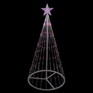 LED Lighted Show Cone Christmas Tree Outdoor Decoration - 4' - Pink