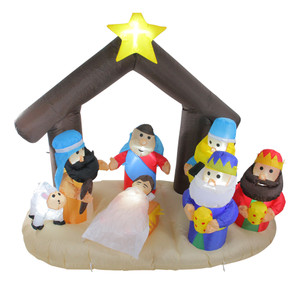 Lighted Inflatable Nativity Scene Outdoor Christmas Decoration - 5.5' - Warm White