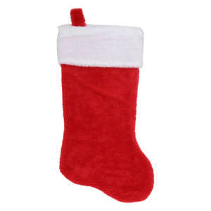 17.5" Traditional Red with White Trim Hanging Christmas Stocking