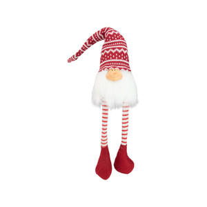 Smiling Gnome with Dangling Legs Christmas Figure - 29" - Red and White