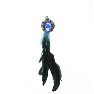 10" Purple and Gold Regal Peacock with Jewel Hanging Tassel Christmas Ornament