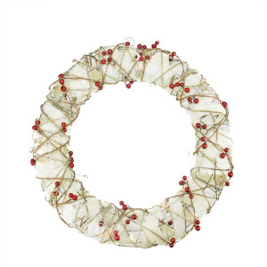 Pre-Lit Berry Artificial Christmas Wreath - 18-Inch, Clear Lights