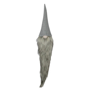 30" Gray and White Traditional Hanging Christmas Gnome Decoration