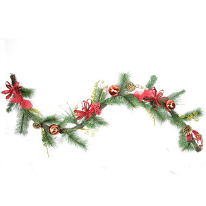 Bows, Berries and Ornaments Mixed Pine Artificial Christmas Garland - 6' x 10" - Unlit