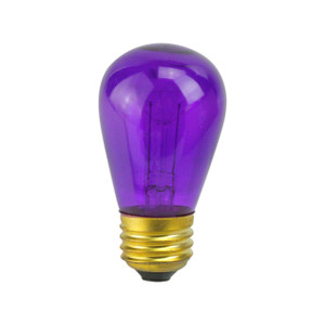 Pack of 25 Transparent Purple S14 Christmas Replacement Bulbs