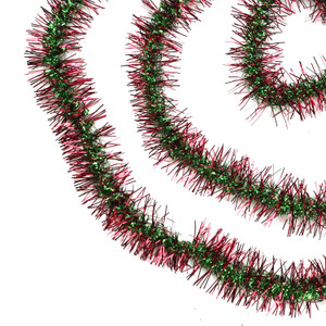 Spiral Center Commercial Christmas Tinsel Garland - 50' x 3" - Red and Green - Unlit