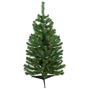 3' Pre-Lit Green Medium Niagara Pine Artificial Christmas Tree - Clear Lights