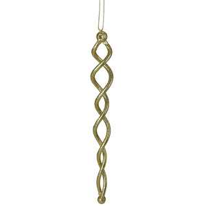 8.5" Gold Spiral Icicle Hanging Christmas Ornament