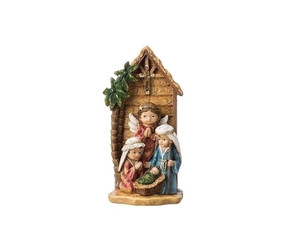 8" Brown and Blue Children's Nativity Scene Christmas Tabletop Decoration