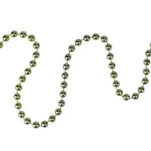 15' x 0.25" Shiny Metallic Lime Green Beaded Artificial Christmas Garland - Unlit