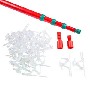 Set of 25 Ladderless Red and Green Light Hanging Kit, 11ft