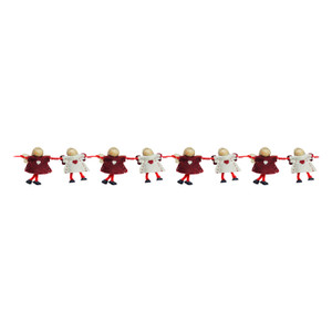 4" x 26" Red and Beige Angel Dolls Christmas Garland - Unlit