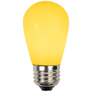 Pack of 25 Opaque Yellow LED S14 Christmas Replacement Light Bulbs - 1.3 Watts