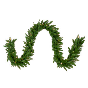 Pre-Lit Eastern Pine Artificial Christmas Garland - 9' x 12" - Clear Lights