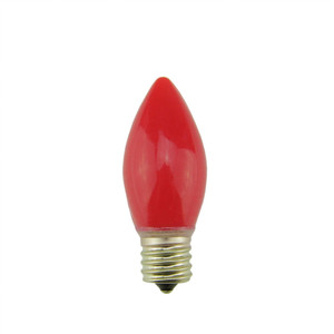 Pack of 4 Opaque Red LED C9 Glass Christmas Replacement Bulbs