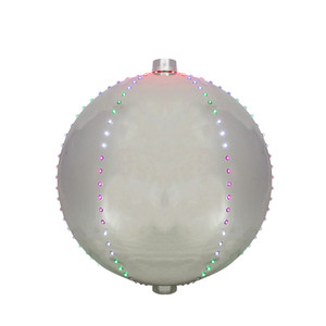 LED Lighted Sphere Ball Christmas Decoration - 12" - Silver - Multicolor