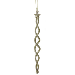 8.75" Gold and Silver Spiral Icicle With a Star Christmas Ornament