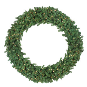 Green Deluxe Windsor Pine Artificial Christmas Wreath - 72" - Clear Lights