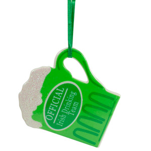 4" Luck of the Irish Official Drinking Team Beer Mug Christmas Ornament