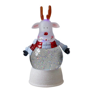 LED Lighted Reindeer Christmas Water Globe - 8"