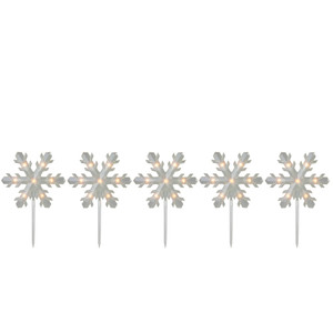 Lighted Snowflake Christmas Pathway Markers - 14.25" - 5ct