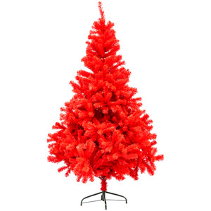 6' Scarlett Red Pine Artificial Christmas Tree, Unlit