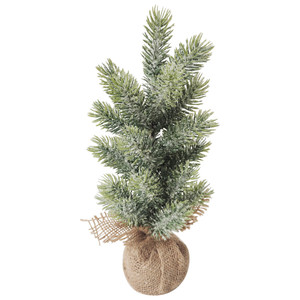 Frosted Icy Pine Tree in Burlap Base Christmas Tree - 11.75" - Unlit