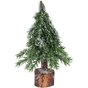 Frosted Icy Pine Christmas Tree with Jute Base - 7.5"