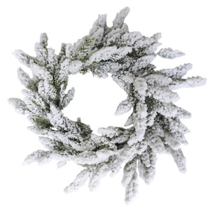 Heavily Flocked Artificial Pine Christmas Wreath, 16.5-Inch, Unlit