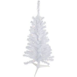 3' Pre-Lit Woodbury White Pine Slim Artificial Christmas Tree, Clear Lights