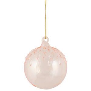 3" Pink Iridescent Glass Christmas Ball Ornament
