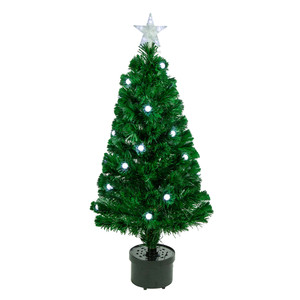 3' Pre-Lit Color Changing Fiber Optic Artificial Christmas Tree with Balls