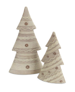 2" Gray Knit Sweater Inspired Christmas Tree Tabletop Decorations