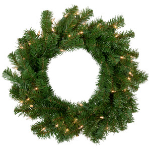 Deluxe Dorchester Pine Artificial Christmas Wreath, 18-Inch, Clear Lights