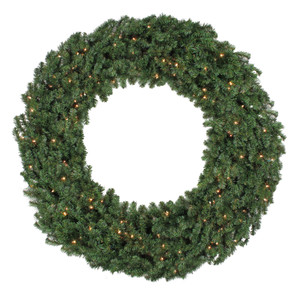 Pre-Lit Canadian Pine Commercial Christmas Wreath - 10' - Clear Lights