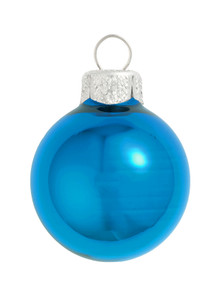 20ct Shiny Wedgewood Blue Glass Ball Christmas Ornaments 1.25" (30mm)