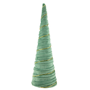 Twisted Cone Tree with Garland Christmas Decoration - 11.5" - Green