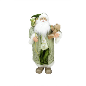 32" St Patrick's Irish Santa Claus with Teddy Bear Christmas Figure