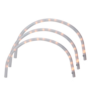 Pack of 3 Clear Lighted Christmas Arch Pathway Markers 20"