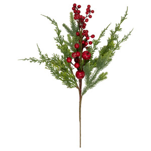 20" Frosted Red Berry Artificial Christmas Branch Spray