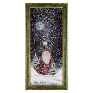LED Lighted Musical Snowing Santa Wall Plaque - 31"