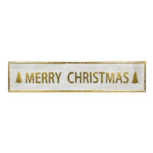 48" Metallic Gold Merry Christmas Metal Wall Sign