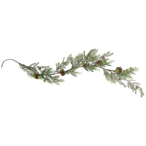 Artificial Christmas Garland with Frosted Foliage and Pinecones - 5' x 8" - Unlit