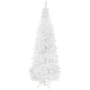 6.5' White Georgian Pine Slim Artificial Christmas Tree, Unlit