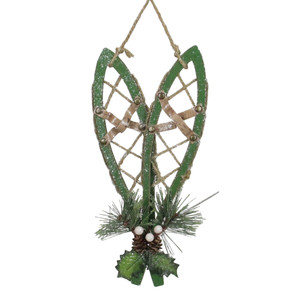 12" Green Hanging Snowshoe Christmas Wall Decoration