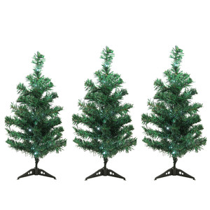 LED Lighted Christmas Tree Pathway Markers Outdoor Decorations - Set of 3